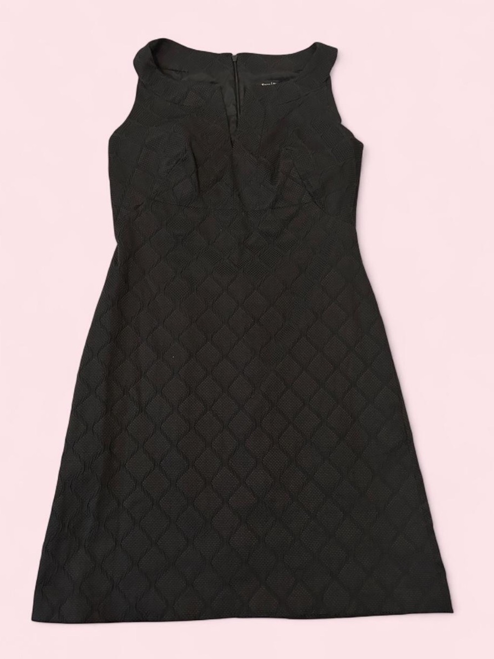 White House Black Market Black Textured Sleeveless A-Line Dress